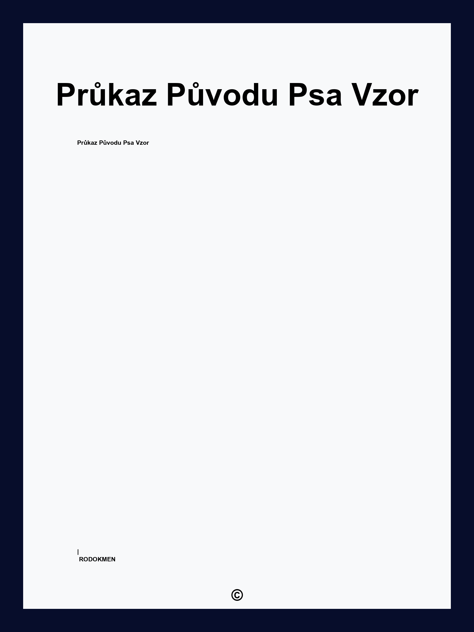 Průkaz Původu Psa Vzor