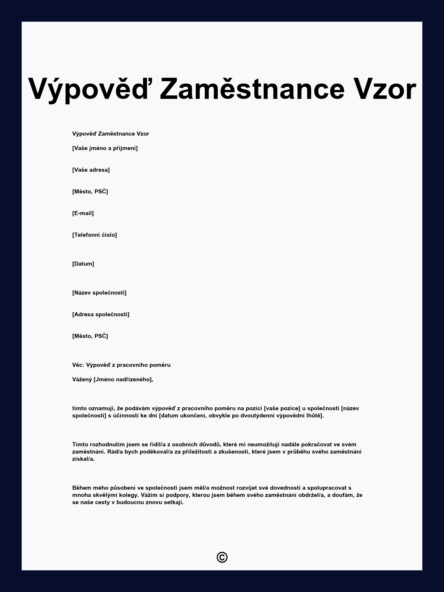 V pov Zam stnance Vzor v-pov-zam-stnance-vzor
